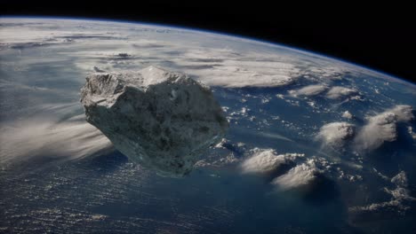 Asteroide-Peligroso-Acercándose-Al-Planeta-Tierra.-Imagen-De-La-Tierra-Provista-Por-La-Nasa
